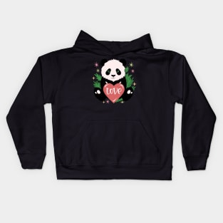 Cute Baby Panda Lover Gift Valentines Day Kids Hoodie